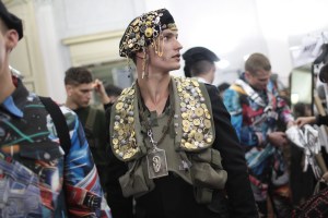Backstage at Moschino Men's Fall 2017