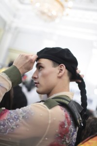Backstage at Moschino Men's Fall 2017