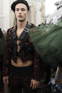 Backstage at Moschino Men's Fall 2017
