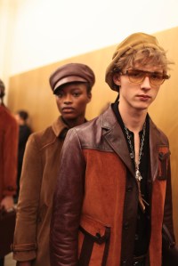 Backstage at Prada Men's Fall 2017
