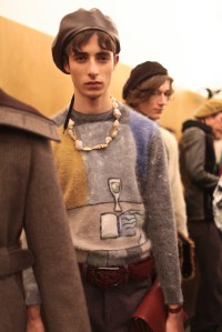 Backstage at Prada Men's Fall 2017