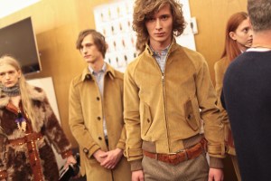 Backstage at Prada Men's Fall 2017