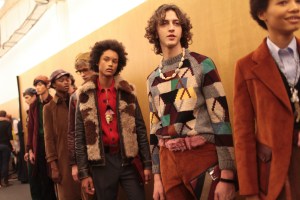 Backstage at Prada Men's Fall 2017