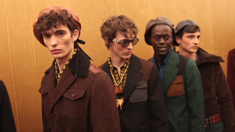Backstage at Prada Men's Fall 2017