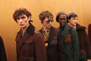 Backstage at Prada Men's Fall 2017