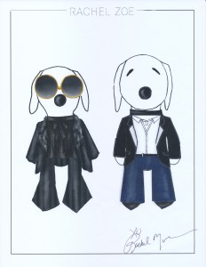 Rachel Zoe's sketch for Snoopy and Belle