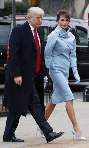 Melania Trump wearing Ralph Lauren for the Inauguration Day