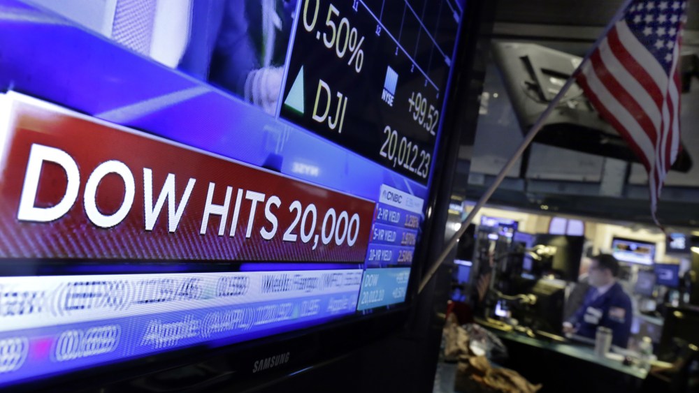 donald trump wall street dow 20,000