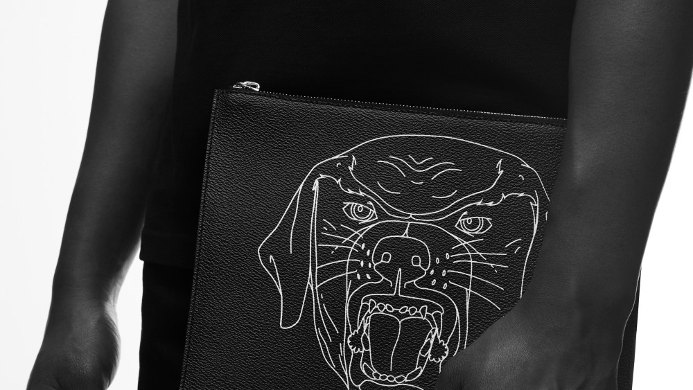 A look from Riccardo Tisci's limited capsule collection "The Rottweiler."