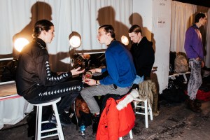 Backstage at Robert Geller Men’s Fall 2017