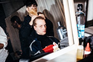 Backstage at Robert Geller Men’s Fall 2017