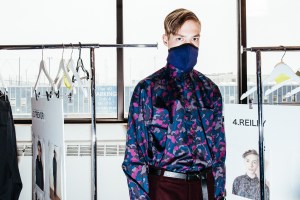 Backstage at Robert Geller Men’s Fall 2017