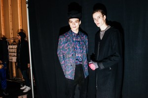 Backstage at Robert Geller Men’s Fall 2017