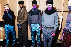 Backstage at Robert Geller Men’s Fall 2017