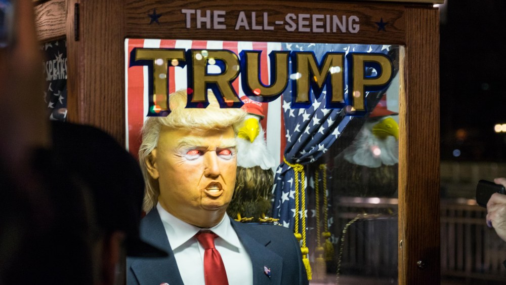 The scene outside the Trump Towers.