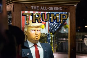 The scene outside the Trump Towers.