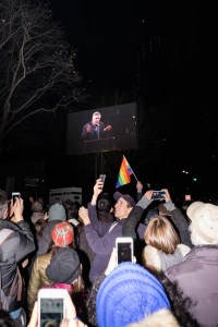 The scene outside the Trump Towers.