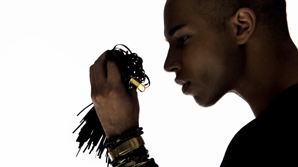 Olivier Rousteing in the video for Balmain's accessories.