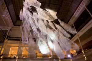 Chiharu Shiota's installation at Le Bon Marché.