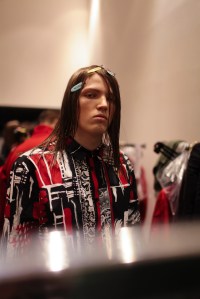 Backstage at Versace Men's Fall 2017
