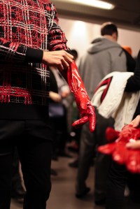 Backstage at Versace Men's Fall 2017