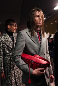 Backstage at Versace Men's Fall 2017