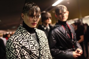 Backstage at Versace Men's Fall 2017