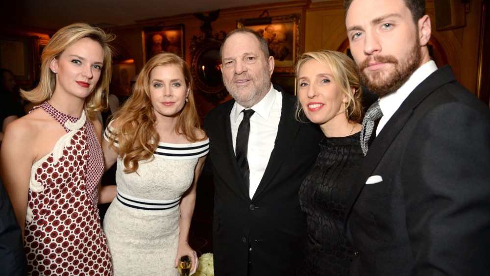 Charlotte Carroll, Amy Adams, Harvey Weinstein Sam Taylor-Johnson and Aaron Taylor-Johnson 2017 Pre-BAFTA Cocktail Party