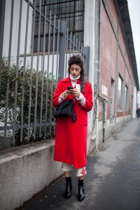 Street style at Milan Fashion Week fall 2017.