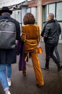 Street style at Milan Fashion Week fall 2017.