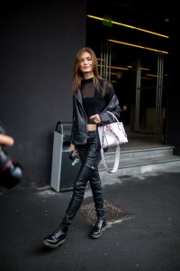 Street style at Milan Fashion Week fall 2017.
