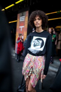 Street style at Milan Fashion Week fall 2017.