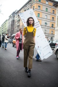 Street style at Milan Fashion Week fall 2017.