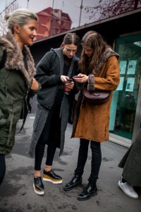 Street style at Milan Fashion Week fall 2017.