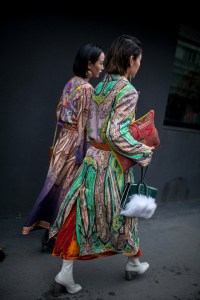 Street style at Milan Fashion Week fall 2017.
