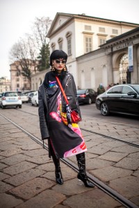 Street style at Milan Fashion Week fall 2017.