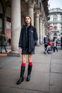 Street style at Milan Fashion Week fall 2017.