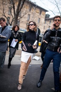 Street style at Milan Fashion Week fall 2017.
