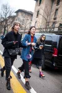 Street style at Milan Fashion Week fall 2017.