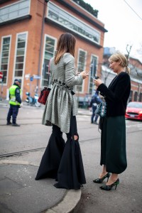 Street style at Milan Fashion Week fall 2017.