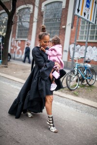 Street style at Milan Fashion Week fall 2017.