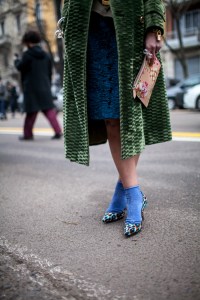 Street style at Milan Fashion Week fall 2017.