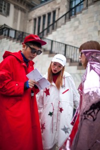 Street style at Milan Fashion Week fall 2017.