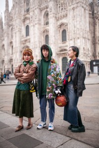 Street style at Milan Fashion Week fall 2017.