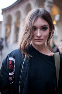 Street style at Milan Fashion Week fall 2017.