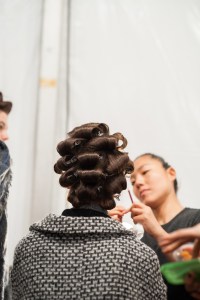Backstage at Badgley Mischka RTW Fall 2017