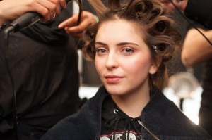 Backstage at Badgley Mischka RTW Fall 2017