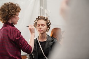 Backstage at Badgley Mischka RTW Fall 2017