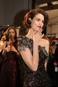Backstage at Badgley Mischka RTW Fall 2017
