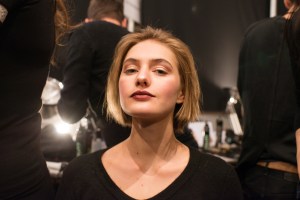 Backstage at Badgley Mischka RTW Fall 2017